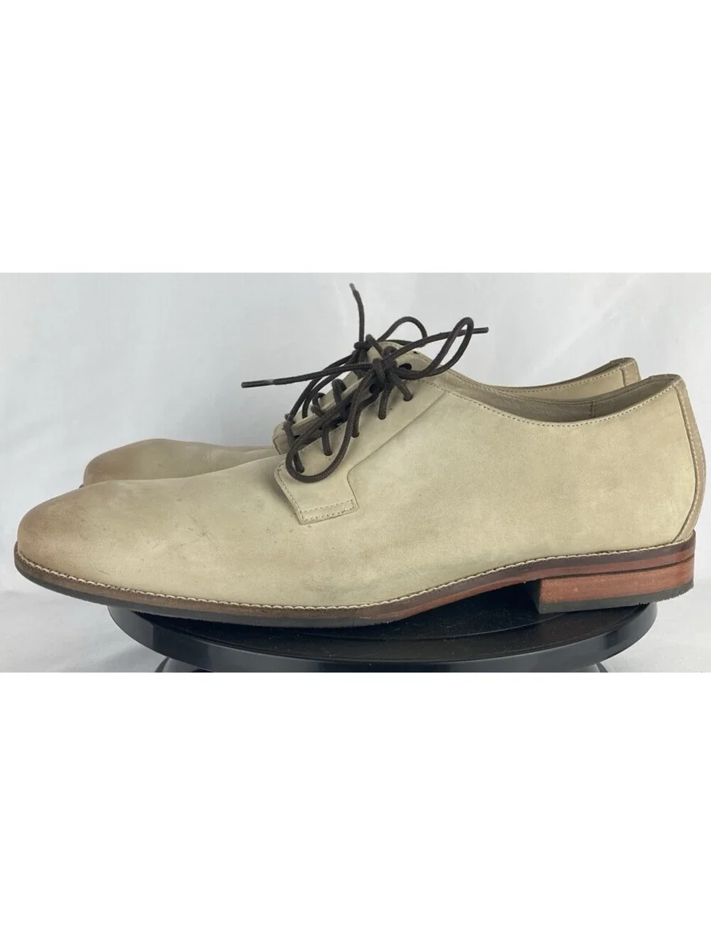 Men’s Size 11 Cole Haan Sawyer Plain Oxford Mortar Tan Nubuck Suede Dress Shoes